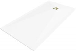 Mexen Stone+ tavă de duș compozit dreptunghiulară 180 x 90 cm, albă, grilaj auriu - 44109018-G (44109018-G)