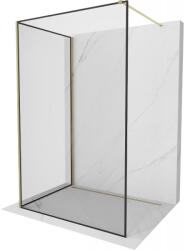 Mexen Kioto perete de duș Walk-in 130 x 70 cm, cadru negru, auriu - 800-130-212-50-70-070 (800-130-212-50-70-070)
