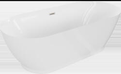 Mexen Roxy cadă freestanding 180 x 85 cm, albă, preaplin nichel periat - 51201808500-97 (51201808500-97)