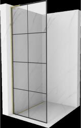 Mexen Kioto L perete de duș Walk-in 80 x 200 cm, grilă neagră, auriu - 800-080-103-50-77 (800-080-103-50-77)