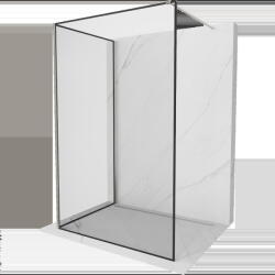 Mexen Kioto perete de duș Walk-in 140 x 100 cm, cadru negru, nichel periat - 800-140-212-97-70-100 (800-140-212-97-70-100)