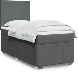vidaXL sötétszürke szövet rugós ágy matraccal 80 x 200 cm (3291489)