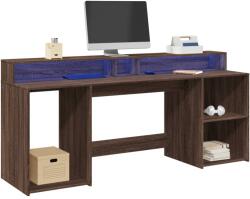 vidaXL barna tölgy színű szerelt fa íróasztal LED-ekkel 200x55x91 cm (3309444)