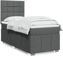 vidaXL sötétszürke szövet rugós ágy matraccal 80 x 200 cm (3291496)