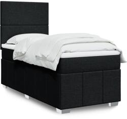 vidaXL fekete szövet rugós ágy matraccal 100 x 200 cm (3293874)