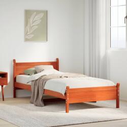 vidaXL viaszbarna tömör fenyőfa ágy matrac nélkül 100 x 200 cm (855599) - vidaxl