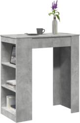 vidaXL betonszürke szerelt fa tárolórekeszes bárasztal 95x47x103, 5 cm (854385) - vidaxl