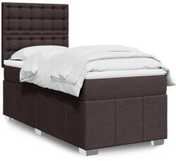 vidaXL sötétbarna szövet rugós ágy matraccal 90 x 190 cm (3291540)