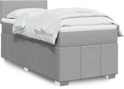 vidaXL világosszürke szövet rugós ágy matraccal 100 x 200 cm (3286972)