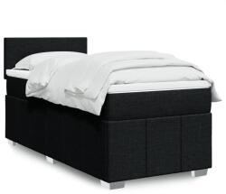 vidaXL fekete szövet rugós ágy matraccal 90x190 cm (3289218)