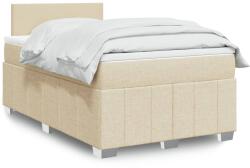 vidaXL krémszínű szövet rugós ágy matraccal 120 x 190 cm (3287005)