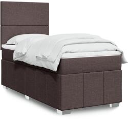 vidaXL sötétbarna szövet rugós ágy matraccal 100 x 200 cm (3293875)