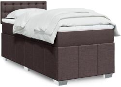 vidaXL sötétbarna szövet rugós ágy matraccal 90 x 190 cm (3286940)