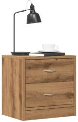 vidaXL 2 db kézműves tölgy színű szerelt fa éjjeliszekrény 40x30x40 cm (855927)