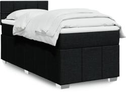vidaXL fekete szövet rugós ágy matraccal 90x190 cm (3289225)