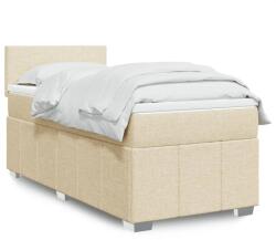 vidaXL krémszínű szövet rugós ágy matraccal 80 x 200 cm (3286893)