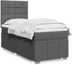vidaXL sötétszürke szövet rugós ágy matraccal 80 x 200 cm (3293796)