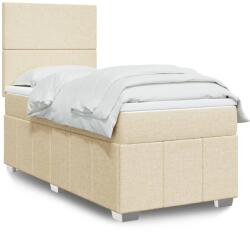 vidaXL krémszínű szövet rugós ágy matraccal 80 x 200 cm (3291493)
