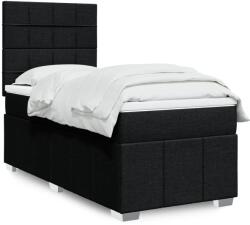 vidaXL fekete szövet rugós ágy matraccal 90x190 cm (3293825)