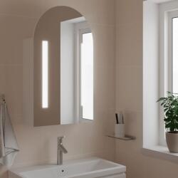 vidaXL fehér ívelt tükrös fürdőszobaszekrény LED-del 42 x 13 x 70 cm (357973)