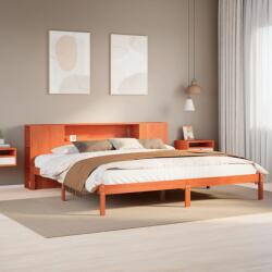 vidaXL barna tömör fenyőfa könyvespolcos ágy matrac nélkül 180 x 200cm (3321557)