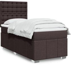 vidaXL sötétbarna szövet rugós ágy matraccal 100 x 200 cm (3293896)