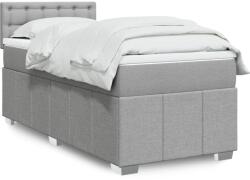 vidaXL világosszürke szövet rugós ágy matraccal 90 x 200 cm (3289265)