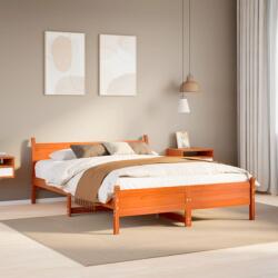 vidaXL viaszbarna tömör fenyőfa ágy matrac nélkül 135 x 190 cm (855608)