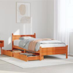 vidaXL viaszbarna tömör fenyőfa ágy matrac nélkül 100 x 200 cm (3309778)