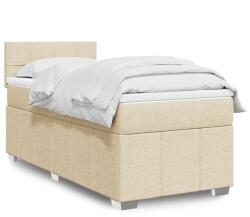 vidaXL krémszínű szövet rugós ágy matraccal 80 x 200 cm (3289200)