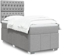 vidaXL világosszürke szövet rugós ágy matraccal 90x190 cm (3293830) - vidaxl