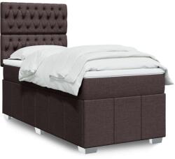 vidaXL sötétbarna szövet rugós ágy matraccal 80 x 200 cm (3291505)