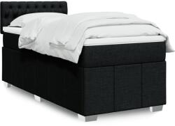 vidaXL fekete szövet rugós ágy matraccal 90x190 cm (3286932)