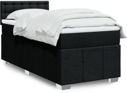vidaXL fekete szövet rugós ágy matraccal 90x200 cm (3289267)