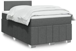 vidaXL sötétszürke szövet rugós ágy matraccal 120 x 190 cm (3289301)