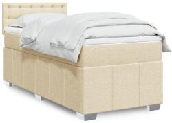 vidaXL krémszínű szövet rugós ágy matraccal 80 x 200 cm (3289214)