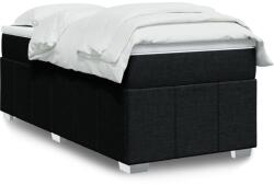 vidaXL fekete szövet rugós ágy matraccal 90x190 cm (3285437)