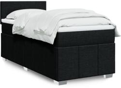 vidaXL fekete szövet rugós ágy matraccal 80 x 200 cm (3289190)