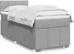 vidaXL világosszürke szövet rugós ágy matraccal 100 x 200 cm (3286979)