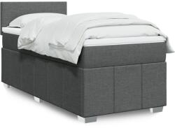 vidaXL sötétszürke szövet rugós ágy matraccal 90 x 200 cm (3286945)