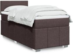 vidaXL sötétbarna szövet rugós ágy matraccal 90 x 190 cm (3289219)