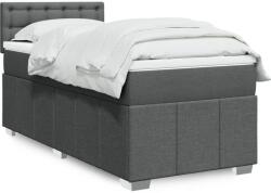 vidaXL sötétszürke szövet rugós ágy matraccal 100 x 200 cm (3289294)