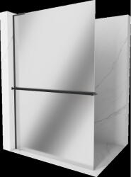 Mexen Kioto+ L Walk-in zuhanyfal polccal 100 x 200 cm, tükör, fekete - 800-100-123-70-50 (800-100-123-70-50)