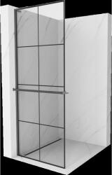 Mexen Kioto+ L zuhanyfal polccal Walk-in 70 x 200 cm, fekete minta, gun gray csiszolt - 800-070-123-66-77 (800-070-123-66-77)