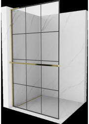 Mexen Kioto+ L zuhanyfal polccal Walk-in 110 x 200 cm, fekete minta, arany - 800-110-123-50-77 (800-110-123-50-77)