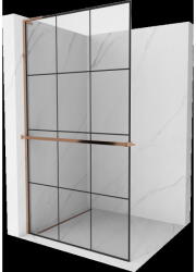 Mexen Kioto+ L zuhanyfal polccal, 100 x 200 cm, fekete minta, rózsaarany - 800-100-123-60-77 (800-100-123-60-77)