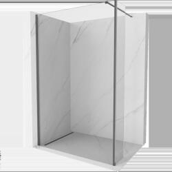 Mexen Kioto Walk-in zuhanyfal 140 x 40 cm, áttetsző, gun gray kefélt - 800-140-212-66-00-040 (800-140-212-66-00-040)