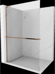 Mexen Kioto+ L zuhanyfal polccal Walk-in 115 x 200 cm, átlátszó, rózsaszín arany - 800-115-123-60-00 (800-115-123-60-00)