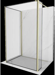 Mexen Kioto Walk-in zuhanyfal 110 x 80 x 30 cm, fekete mintázat, arany kefézett - 800-110-080-221-55-70-030 (800-110-080-221-55-70-030)