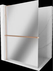 Mexen Kioto+ L zuhanyfal polccal Walk-in 100 x 200 cm, tükör, bronz csiszolt - 800-100-123-65-50 (800-100-123-65-50)